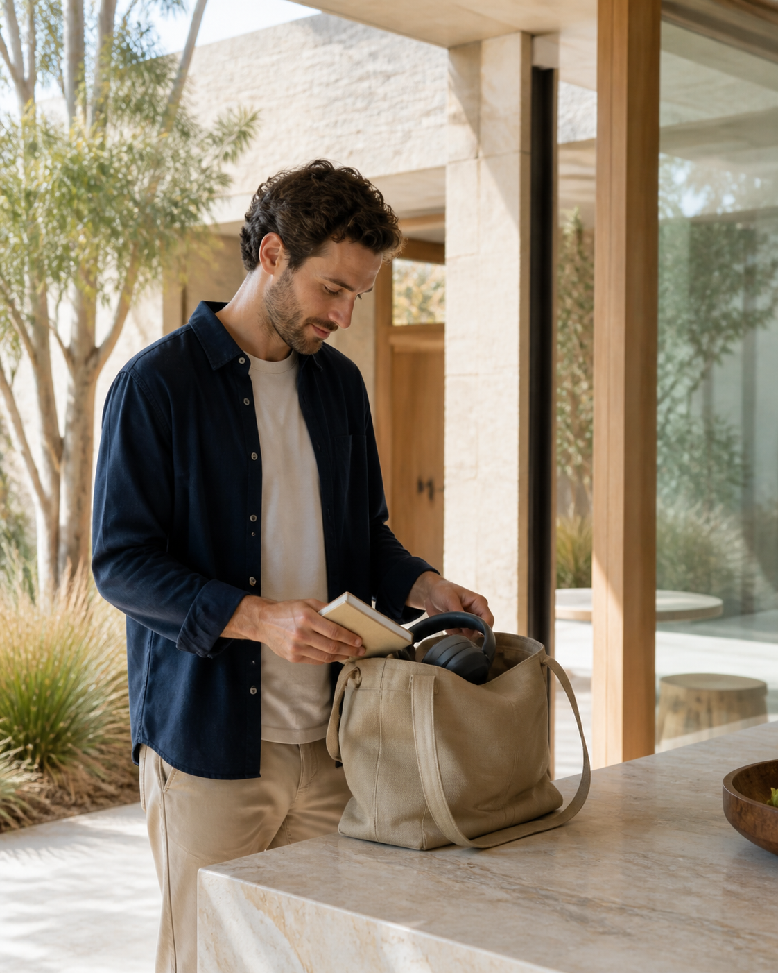 A thoughtful moment in a contemporary Australian home