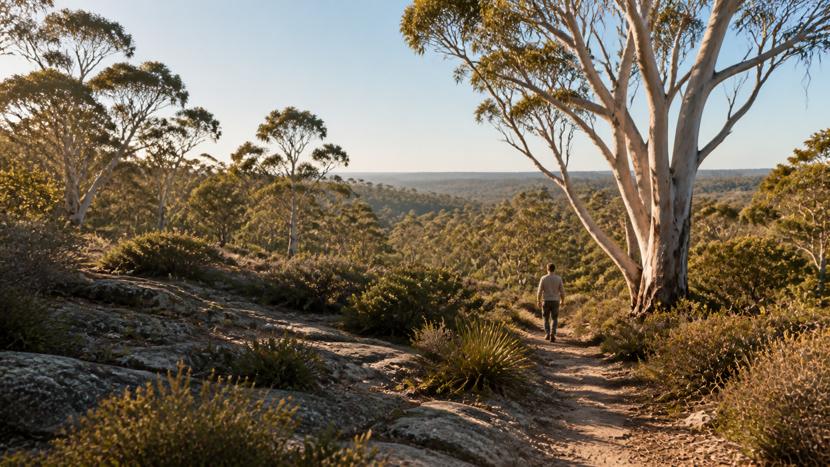 Australian native landscape in warm light
